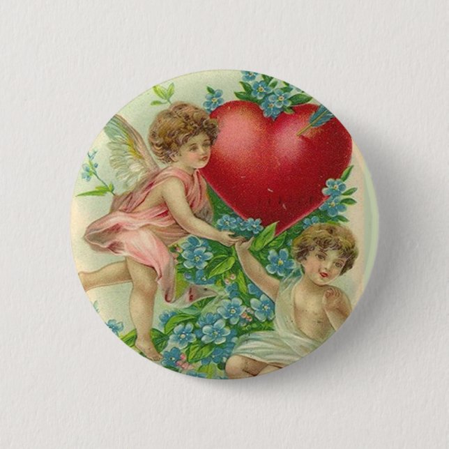 Vergissmeinnicht-Valentinstag Button (Vorderseite)