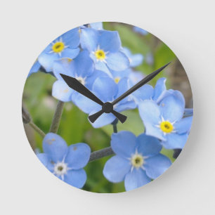 Vergissmeinnicht-Wanduhr Runde Wanduhr
