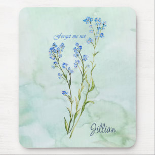 Vergissmeinnicht Wasserfarbe-Gartenblume individue Mousepad
