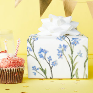 Vergissmeinnicht Wasserfarben-Gartenblume Geschenkpapier