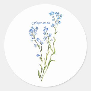 Vergissmeinnicht Wasserfarben-Gartenblume Runder Aufkleber