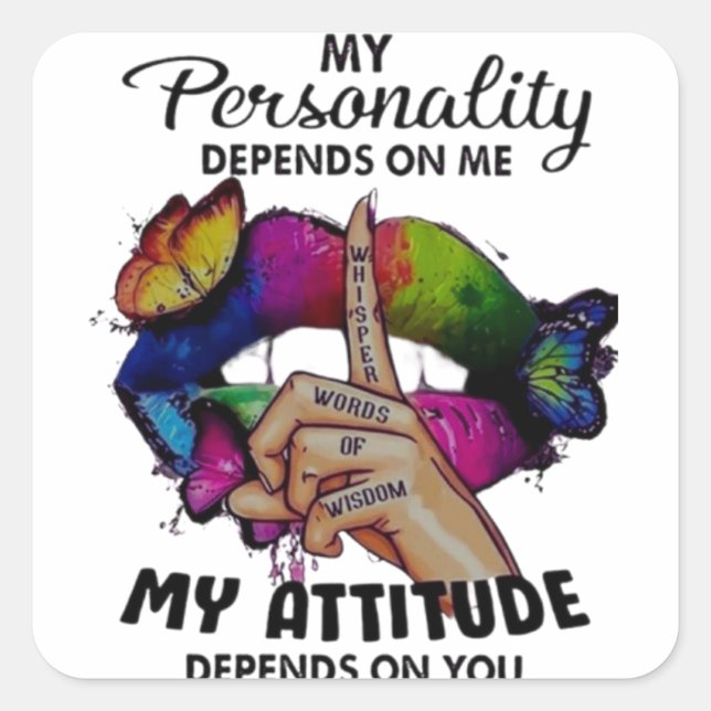 Vergiwring Lips Einfluss Your World Quadratischer Aufkleber (Vorderseite)