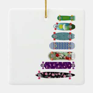 Vergleich der Größe der Skateboards Keramikornament