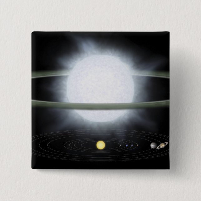 Vergleich der Größe eines übergroßen Sterns Button (Vorderseite)