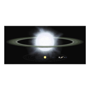 Vergleich der Größe eines übergroßen Sterns Fotodruck