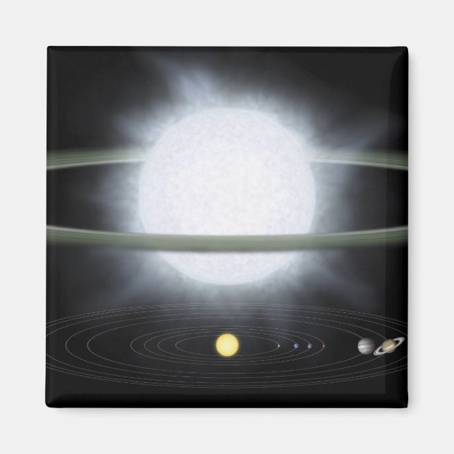 Vergleich der Größe eines übergroßen Sterns Magnet (Vorne)