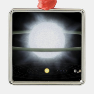 Vergleich der Größe eines übergroßen Sterns Ornament Aus Metall