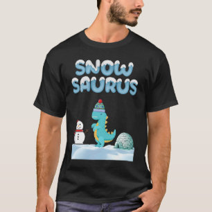 Vergleich der Schneemann-Dinosaurier-Größe mit dem T-Shirt