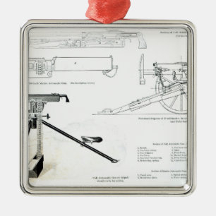 Vergleich des Colt-Maschinengewehrs Ornament Aus Metall