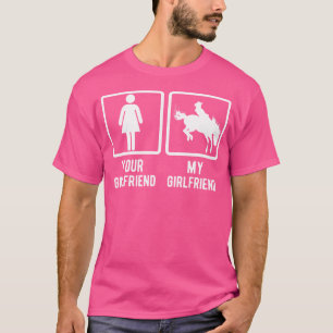 Vergleich Freundin Cowgirl Pferd Reiten T-Shirt