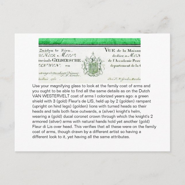 Vergleichen von Wappen-Details. Postkarte (Vorderseite)