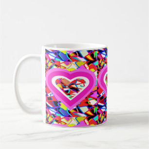 Verglühende Liebe auf einem Mosaikmuster Kaffeetasse