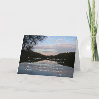 "Vergnügen am pathless Holz" Gruß-Karte Karte