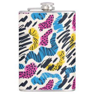 Vergnügen bunt abstrakt zeichnend Tiermuster Flachmann