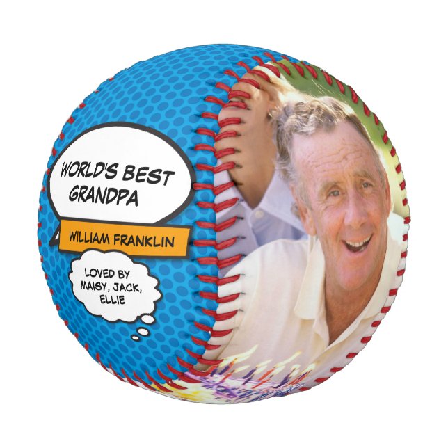 Vergnügen Cooles Großvater-Foto der Welt Baseball (Schrägansicht)