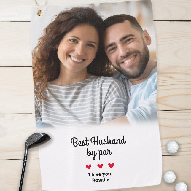 Vergnügen Das beste Husband Par Golfer Foto Modern Golfhandtuch (Von Creator hochgeladen)