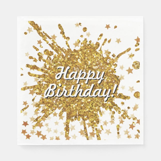 Vergnügen goldene Funkeln Glitzer Graffiti Anstric Serviette (Vorderseite)