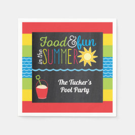Vergnügen im Sun Pool Party Farbenfrohe Tafel Serviette