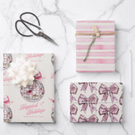 Vergnügen Moderne Disco Ball Ornament Schöne Ferie Geschenkpapier Set