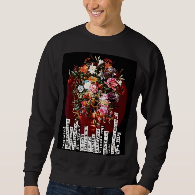 Vergnügen Originale Blumenwelt Kunstwerk Sweatshirt (Vorderseite)