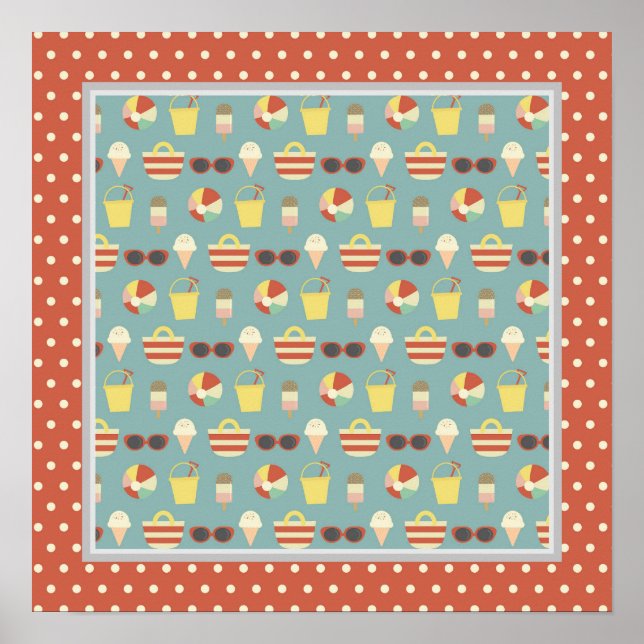 Vergnügen Sie sich beim Sonnenstrand-Plakat Poster (Vorne)