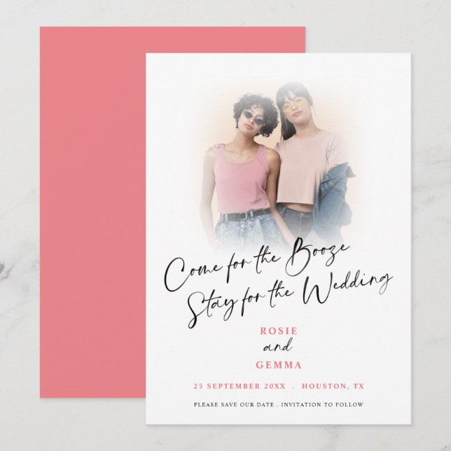 Vergnügen Sie sich, wenn Sie Save the Date Foto-Ko (Vorne/Hinten)