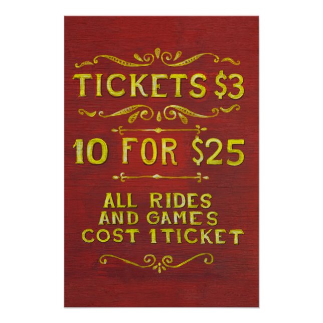 Vergnügen - Tickets 3 Dollar Poster (Vorderseite)