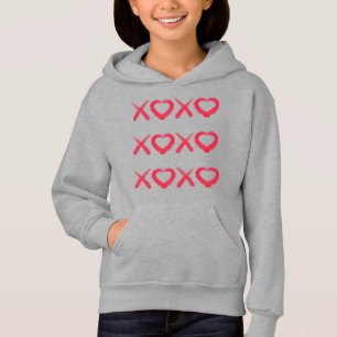 Vergnügt rot bedrückt XOXO Liebe Küsse Hoodie