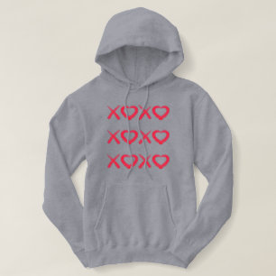 Vergnügt rot bedrückt XOXO Liebe Küsse Hoodie