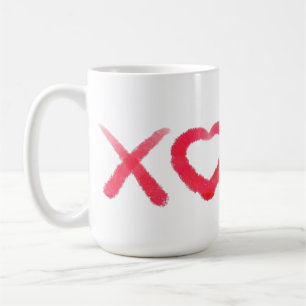 Vergnügt rot bedrückt XOXO Liebe Küsse Kaffeetasse