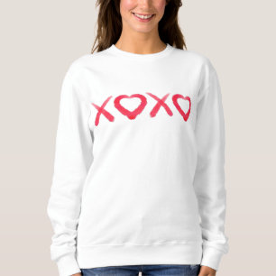 Vergnügt rot bedrückt XOXO Liebe Küsse Sweatshirt