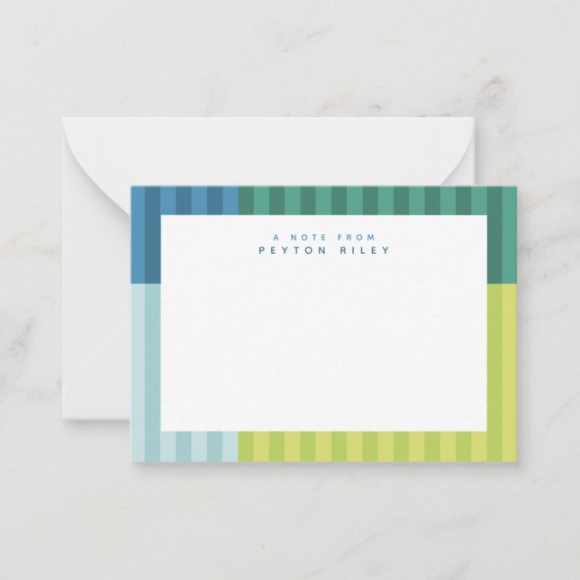 Vergnügungs-bunt Streifen niedlich personalisierte Mitteilungskarte