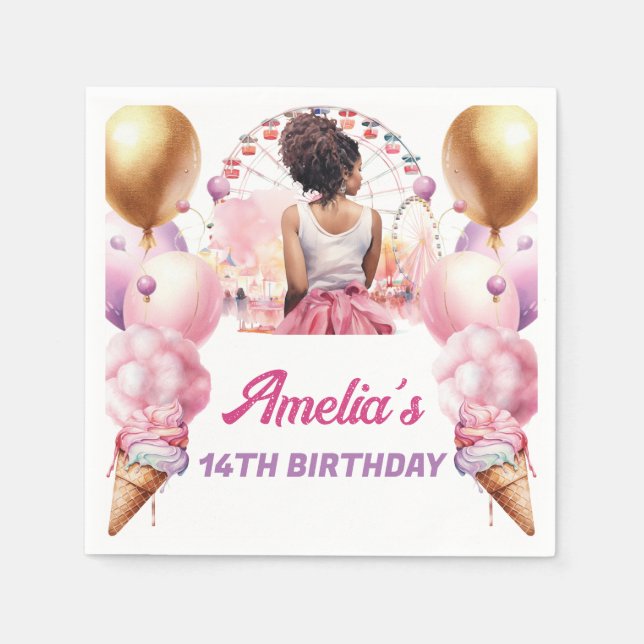 Vergnügungspark Afrikanischer Amerikanischer Gebur Serviette (Vorderseite)