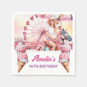 Vergnügungspark Birthday Carousel Serviette