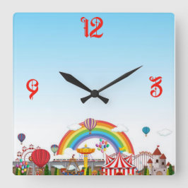 Vergnügungspark Quadratische Wanduhr