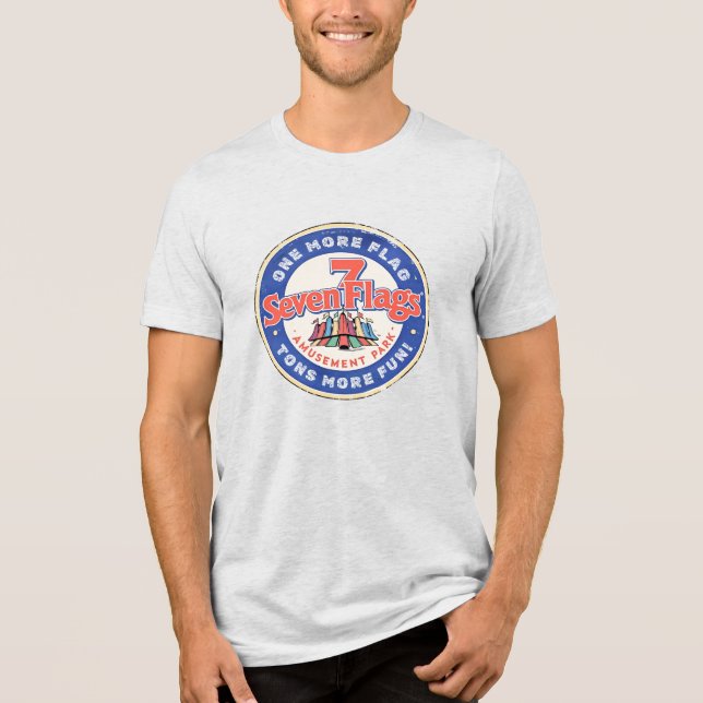Vergnügungspark Seven Flags Tri-Blend Shirt (Vorderseite)