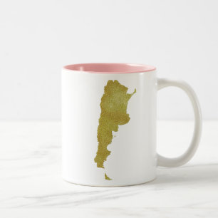 Vergoldete Argentinien-Karte - Argentinien Dorada Zweifarbige Tasse