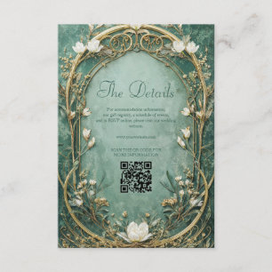 Vergoldete Art Nouveau Hochzeit im Märchenstil Begleitkarte