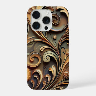 Vergoldete barocke Ornamentik iPhone 15 Pro Hülle