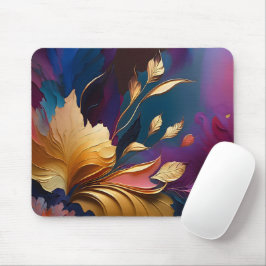 Vergoldete Blüte – Abstrakte Blumenkomposition Mousepad