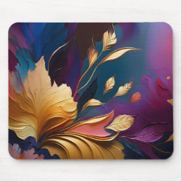 Vergoldete Blüte – Abstrakte Blumenkomposition Mousepad