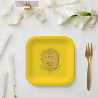 Vergoldete Eleganz Oval Brautparty Pappteller