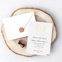 Vergoldete florale Monogramm-Hochzeitseinladungen