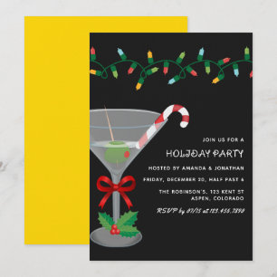 Vergoldete Glamour-Weihnachtsfeier Cocktailparty Einladung