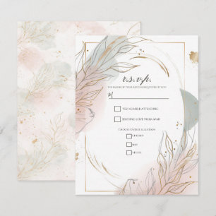 Vergoldete Gold-Salbei- und Rosenholz-Botanical-Ho Einladung
