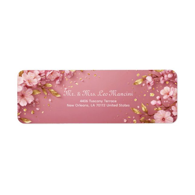 Vergoldete Goldblatt-Rosa Kirschblüte (Vorne)