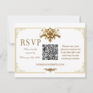 Vergoldete königliche RSVP-QR-Code-Karte RSVP Karte
