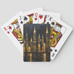 Vergoldete Mitternachtssilhouette Spielkarten