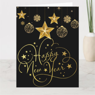 Vergoldete Silvesterkarte – Luxusfolie Karte