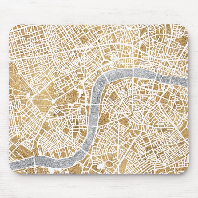 Vergoldete Stadt-Karte von London Mousepad (Vorne)